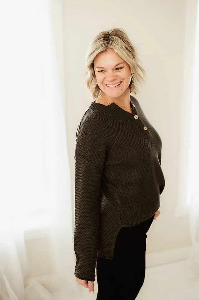 4 Button Henley Sweater
