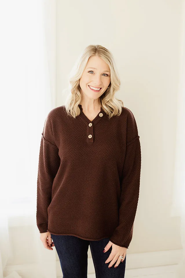 4 Button Henley Sweater