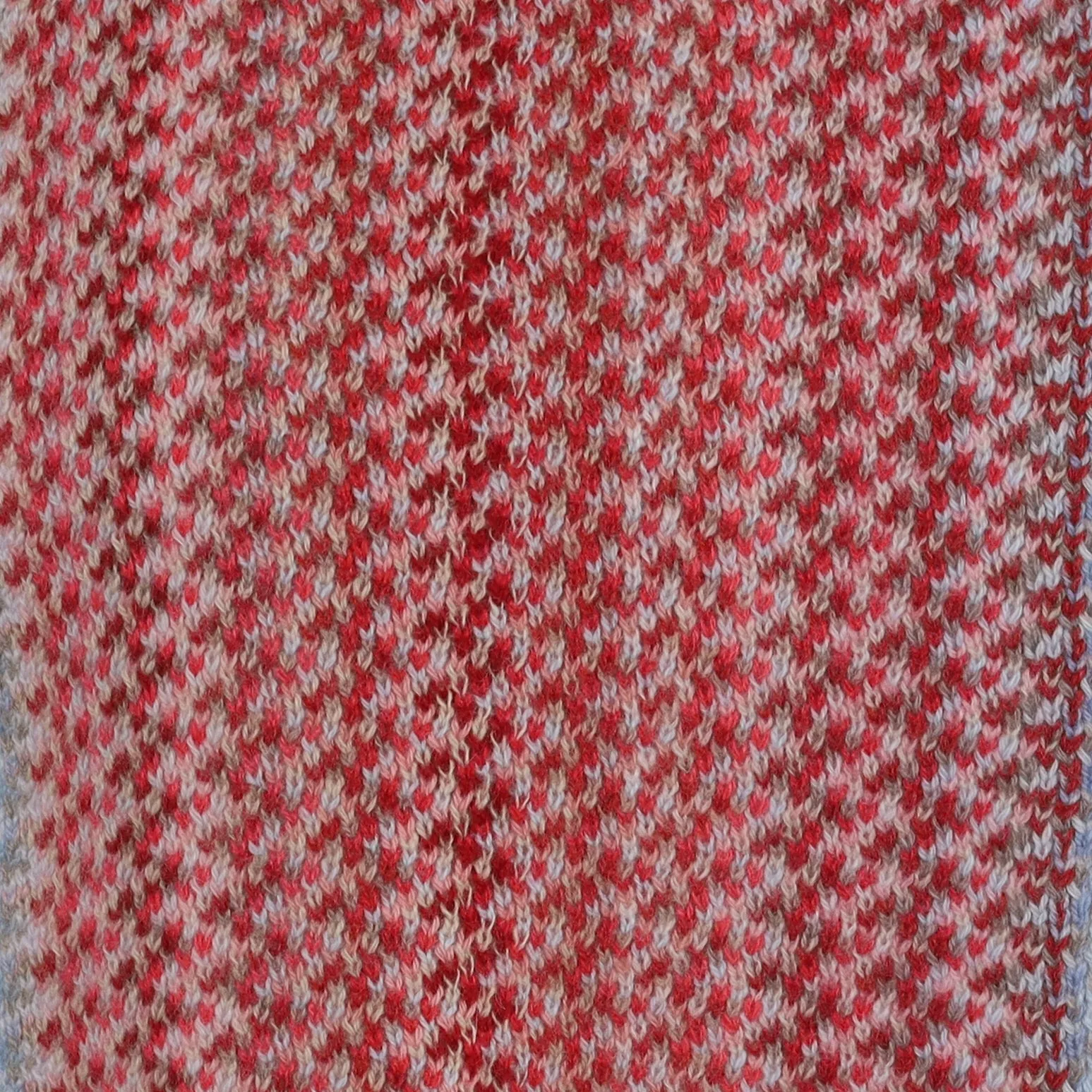 Brand New Scottish Red and Blue Fringed Cashmere Scarf