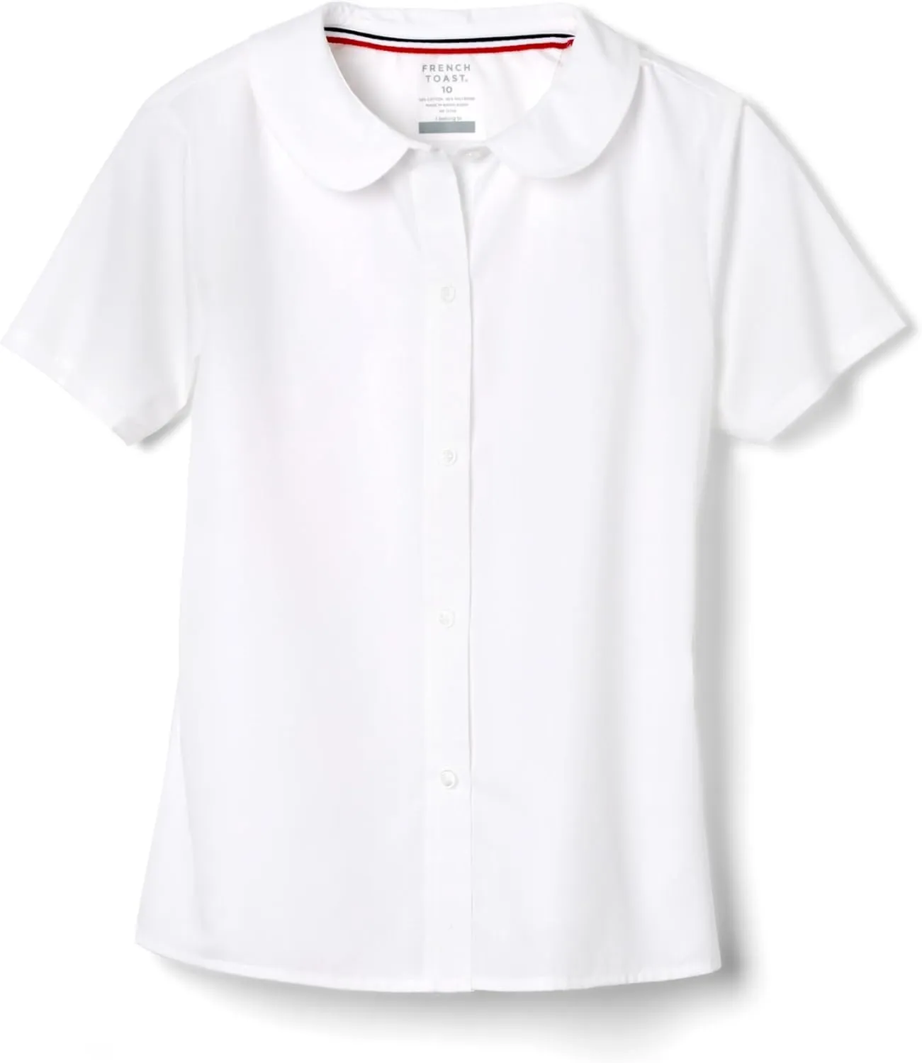 French Toast Girl's Short Sleeve Peter Pan Collar Blouse (Standard and Plus)