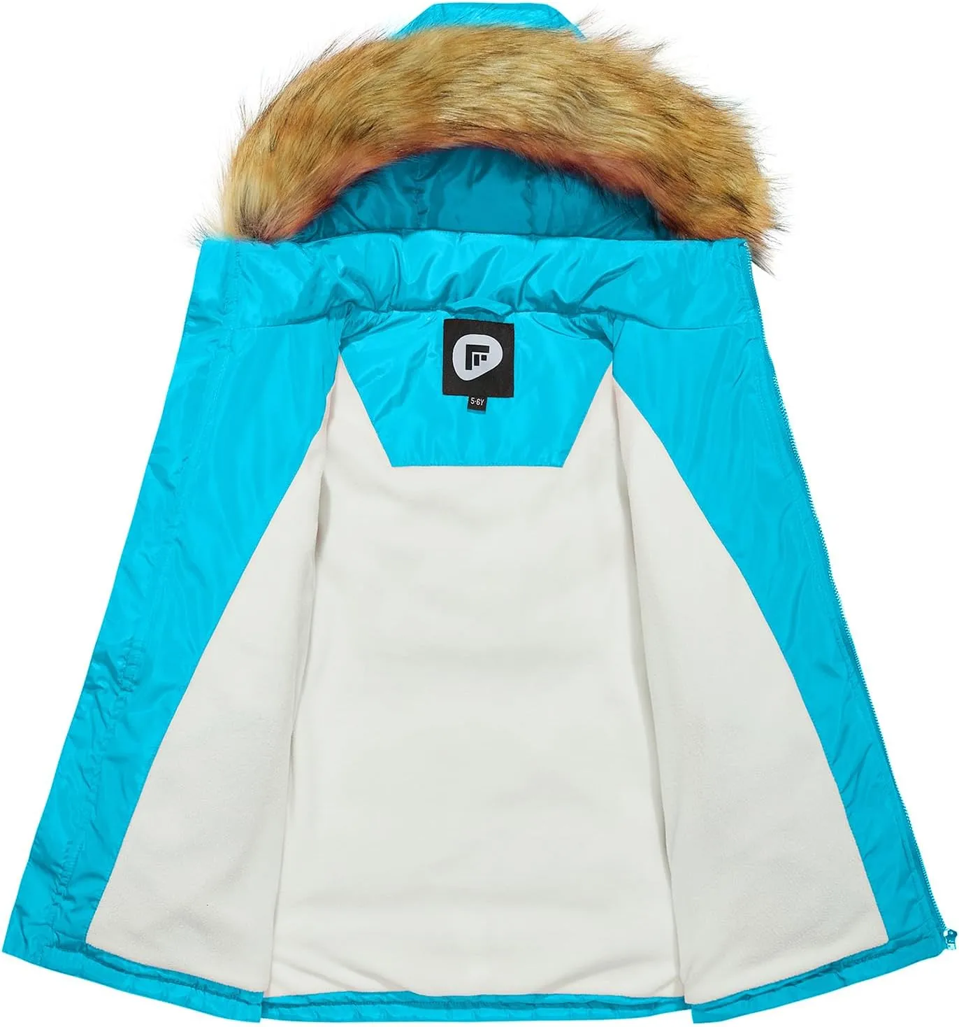 Garemcy Girls Winter Coat Long Warm Waterproof Fleece Lined Puffer Jacket With Detachable Hood & Fur Trim