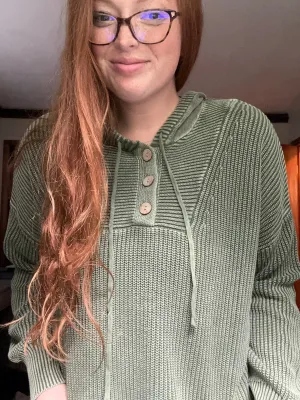 Hooded Henley Sweater