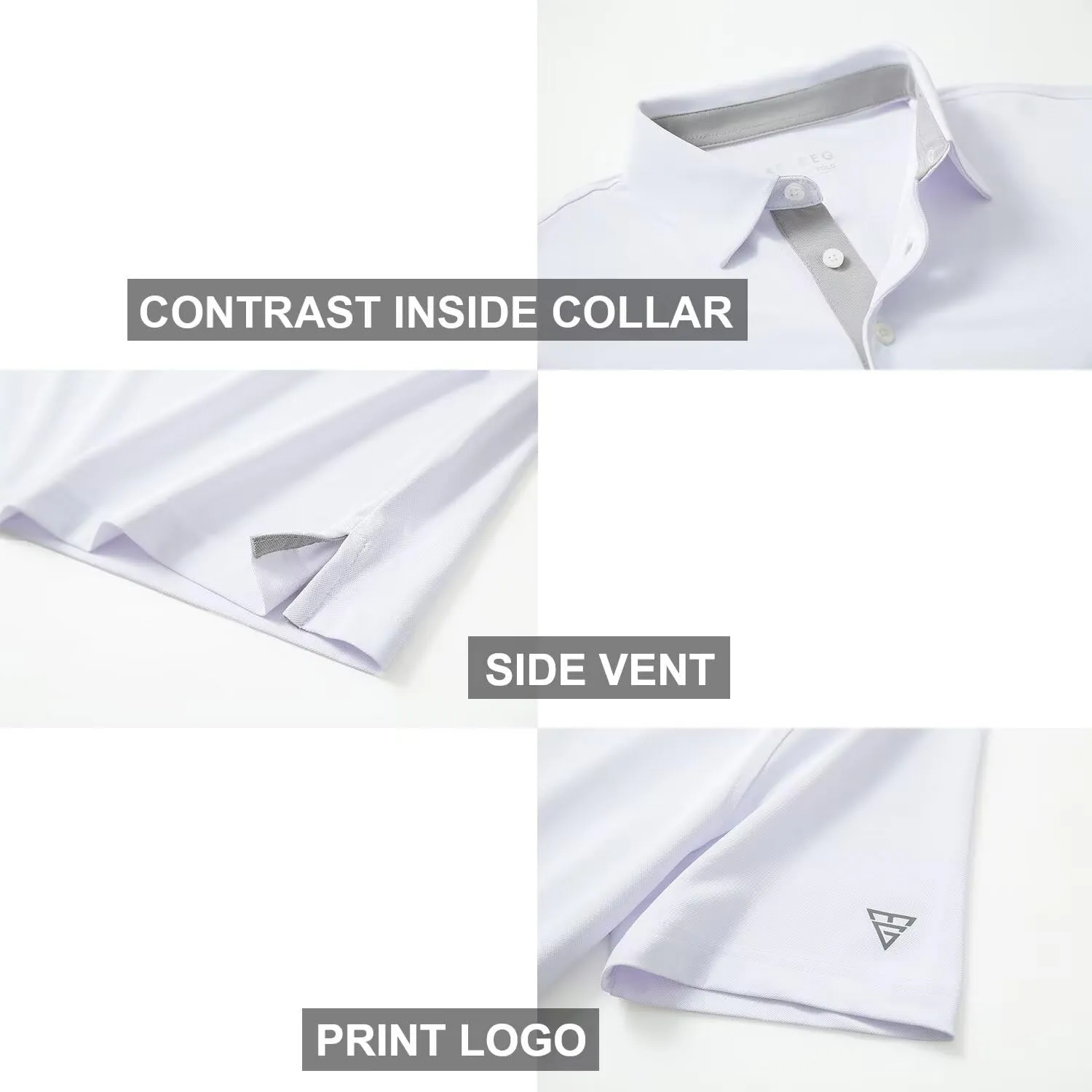 Mens Golf Shirt Short and Long Sleeve Moisture Wicking Dry Fit Performance Solid Casual Pique Golf Polo Shirts for Men