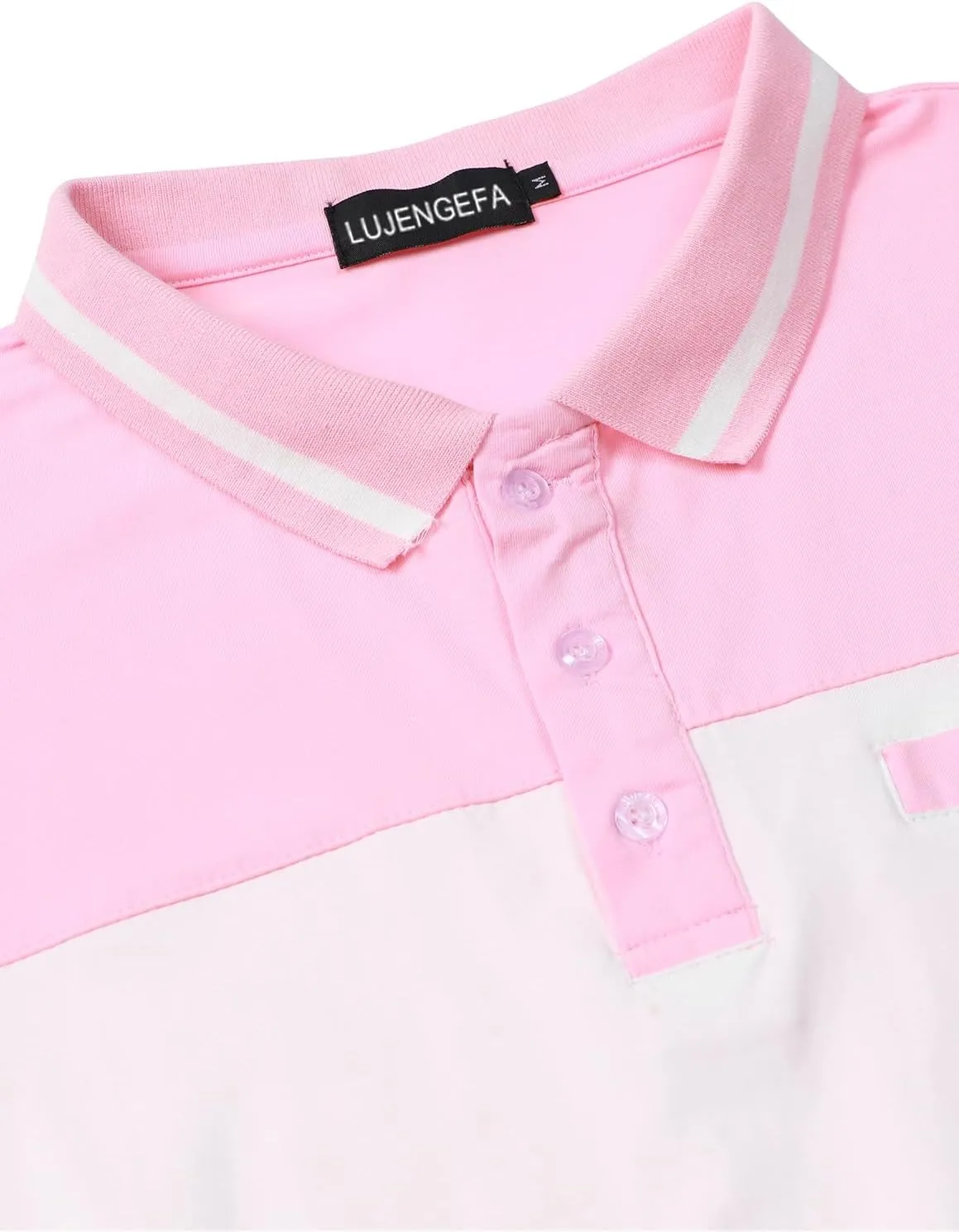 Mens Polo Shirts Short/Long Sleeve Casual Color Block Golf Polo T Shirt Stylish Contrast Collar Cotton Tops for Men