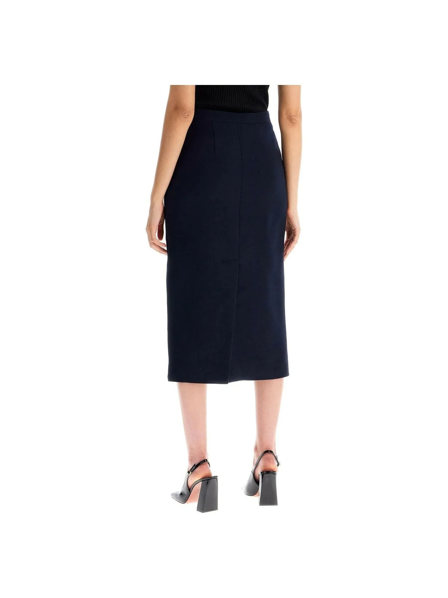 Pencil Midi Skirt in Wool