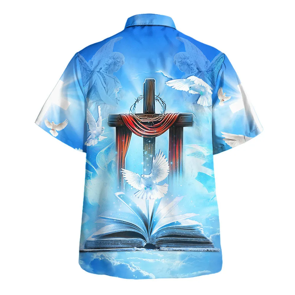 Pigeon Cross And Bible Cross Hawaiian Shirt For Men And Women - Christian Summer Shirt
