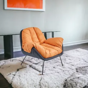 Plush Black And Orange Home Chair MWOC12