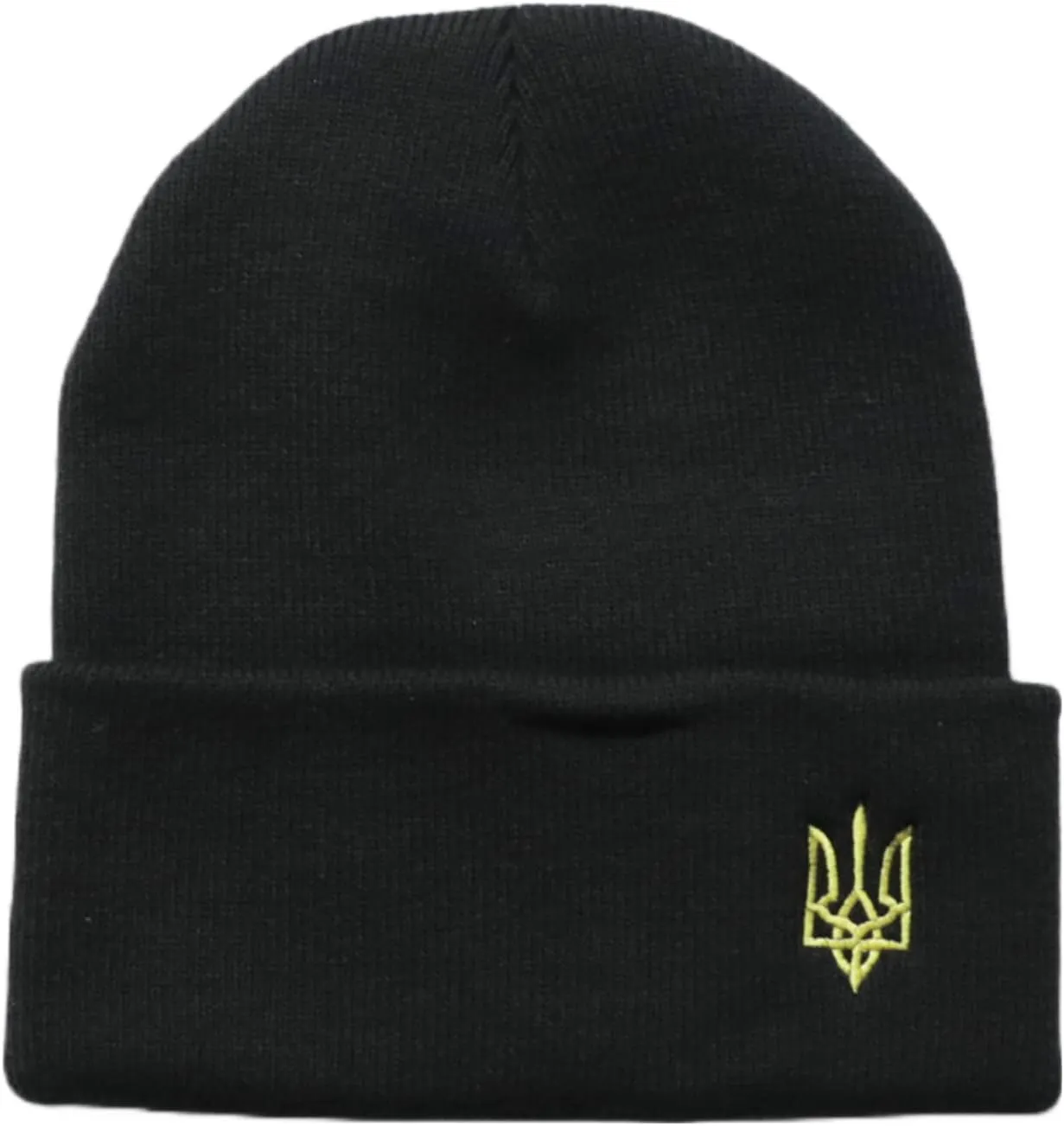 Ukraine Knit Cuff Black Beanie President Zelensky Hat for Mens and Womens