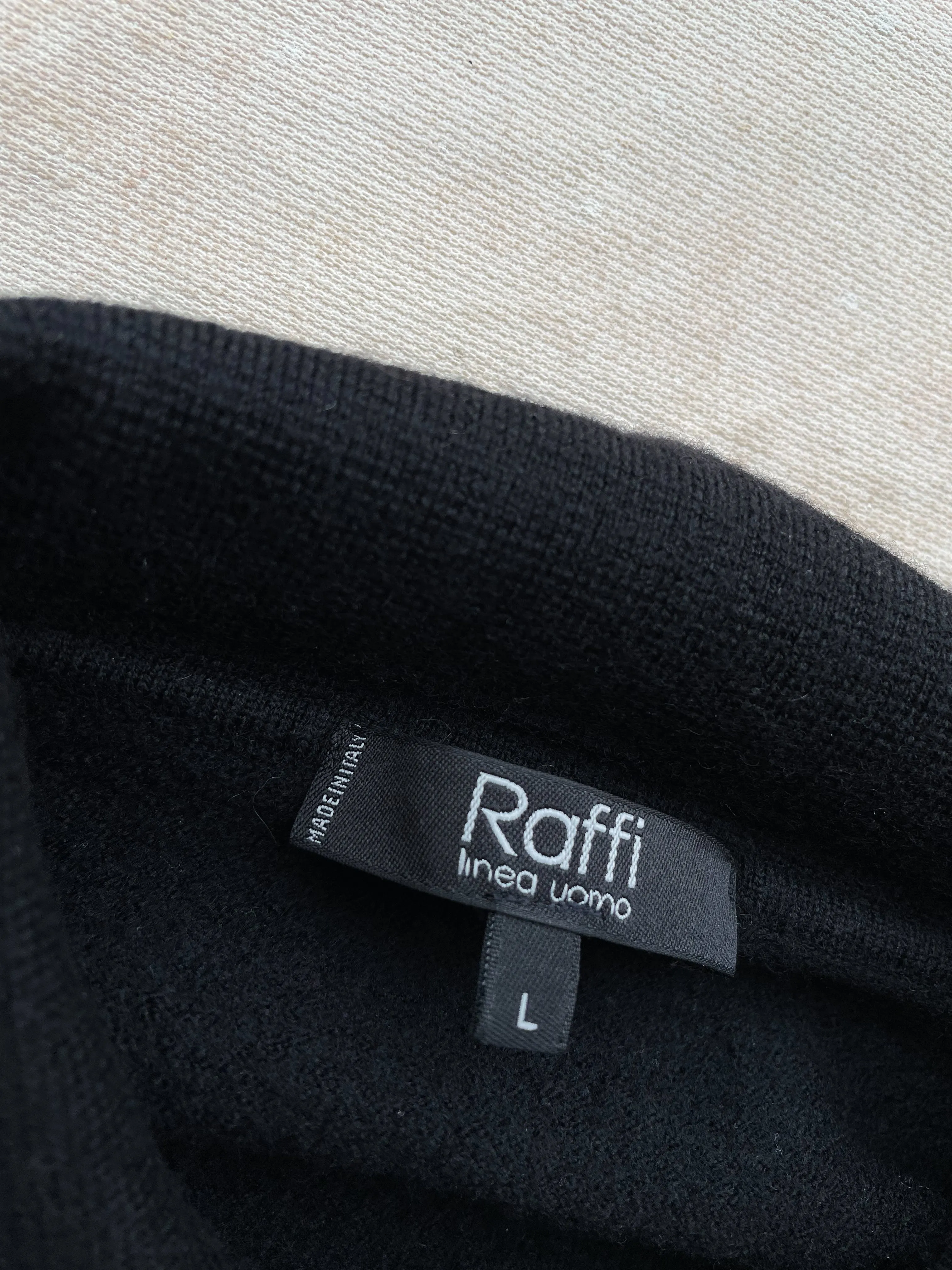 WOOL HENLEY SWEATER—BLACK [XS]